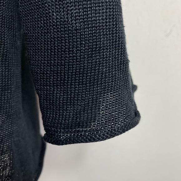 Eskandar 100% linen black oversized lagenlook drop shoulder sweater tunic top 0 - Picture 11 of 14